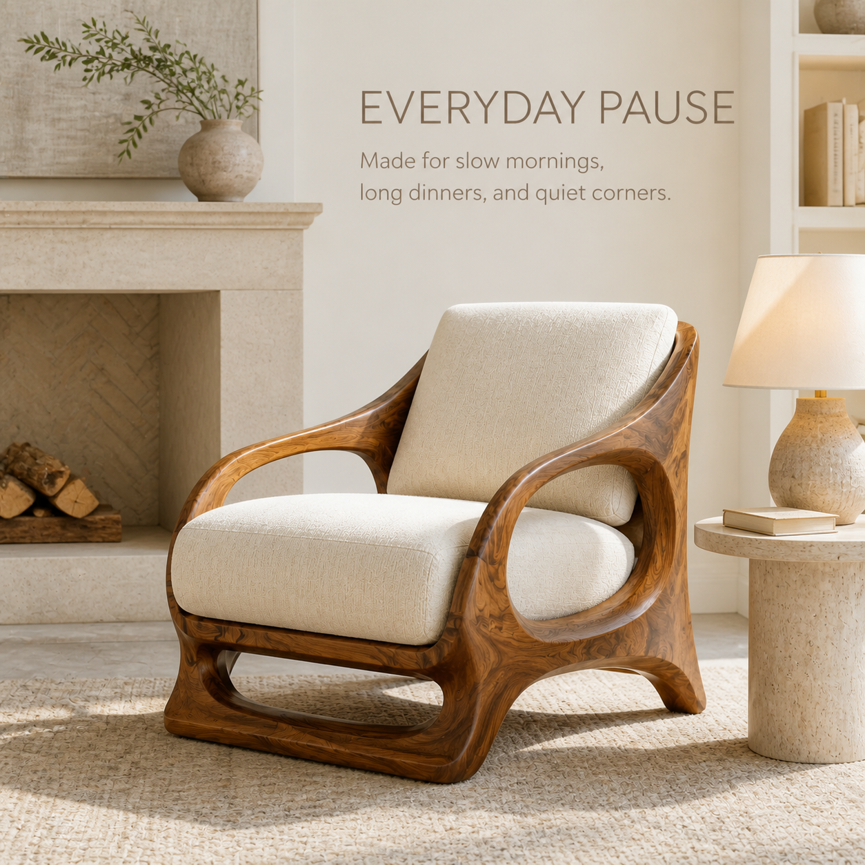 Marin Curved Natural Wood Lounge Chair - Design 054 - product image 07