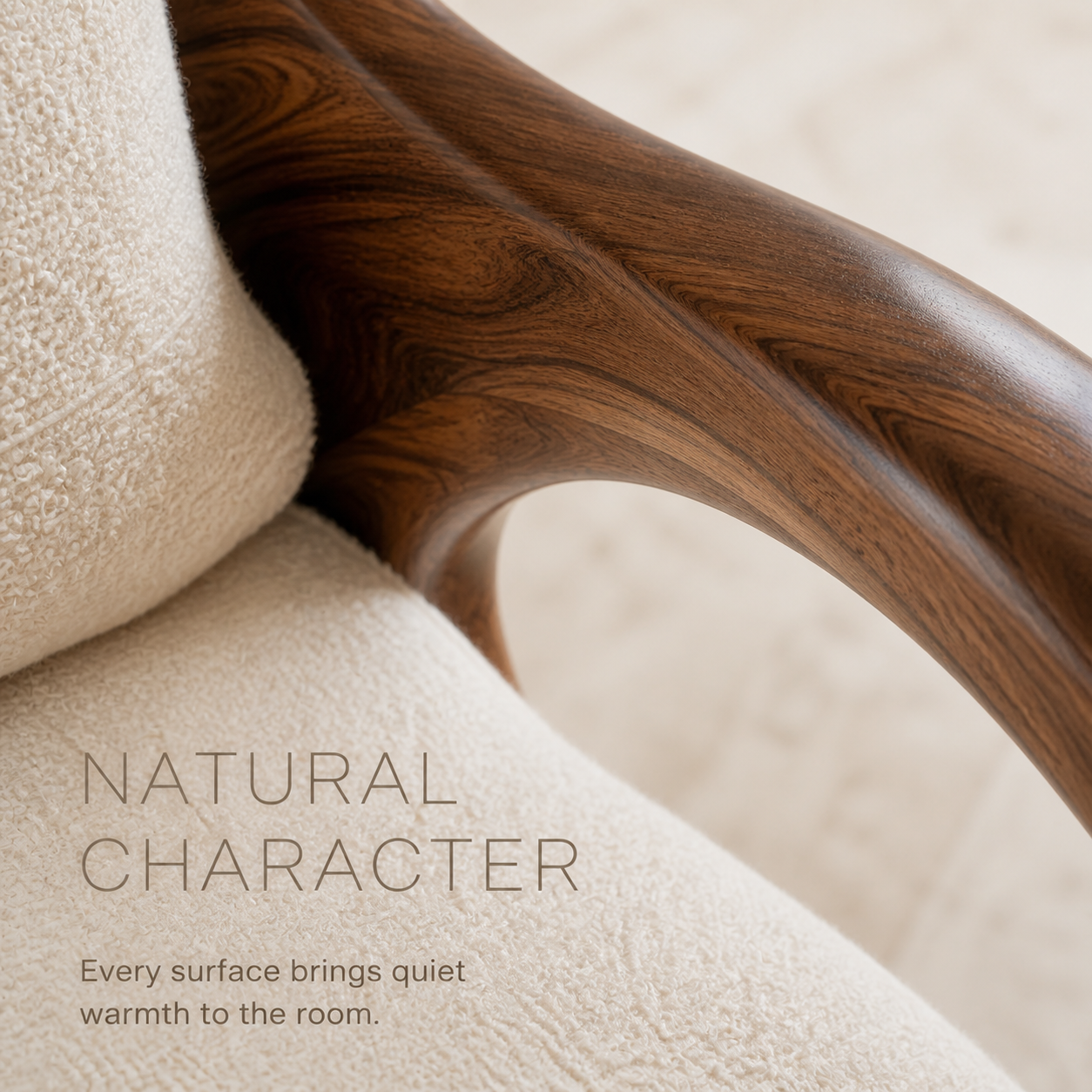 Selene Rounded Natural Wood Accent Chair - Design 055 - product image 05