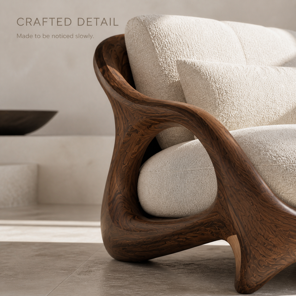 Selene Rounded Natural Wood Accent Chair - Design 055 - product image 06