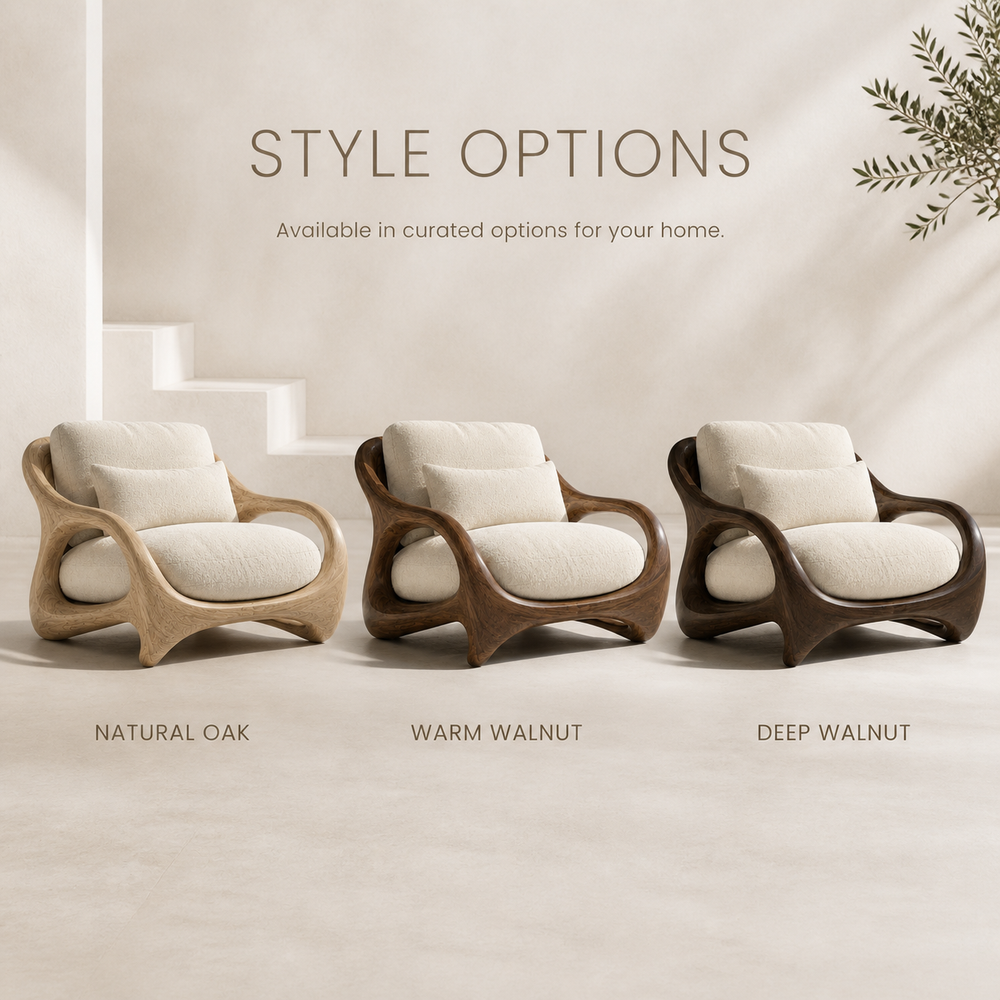 Selene Rounded Natural Wood Accent Chair - Design 055 - product image 11