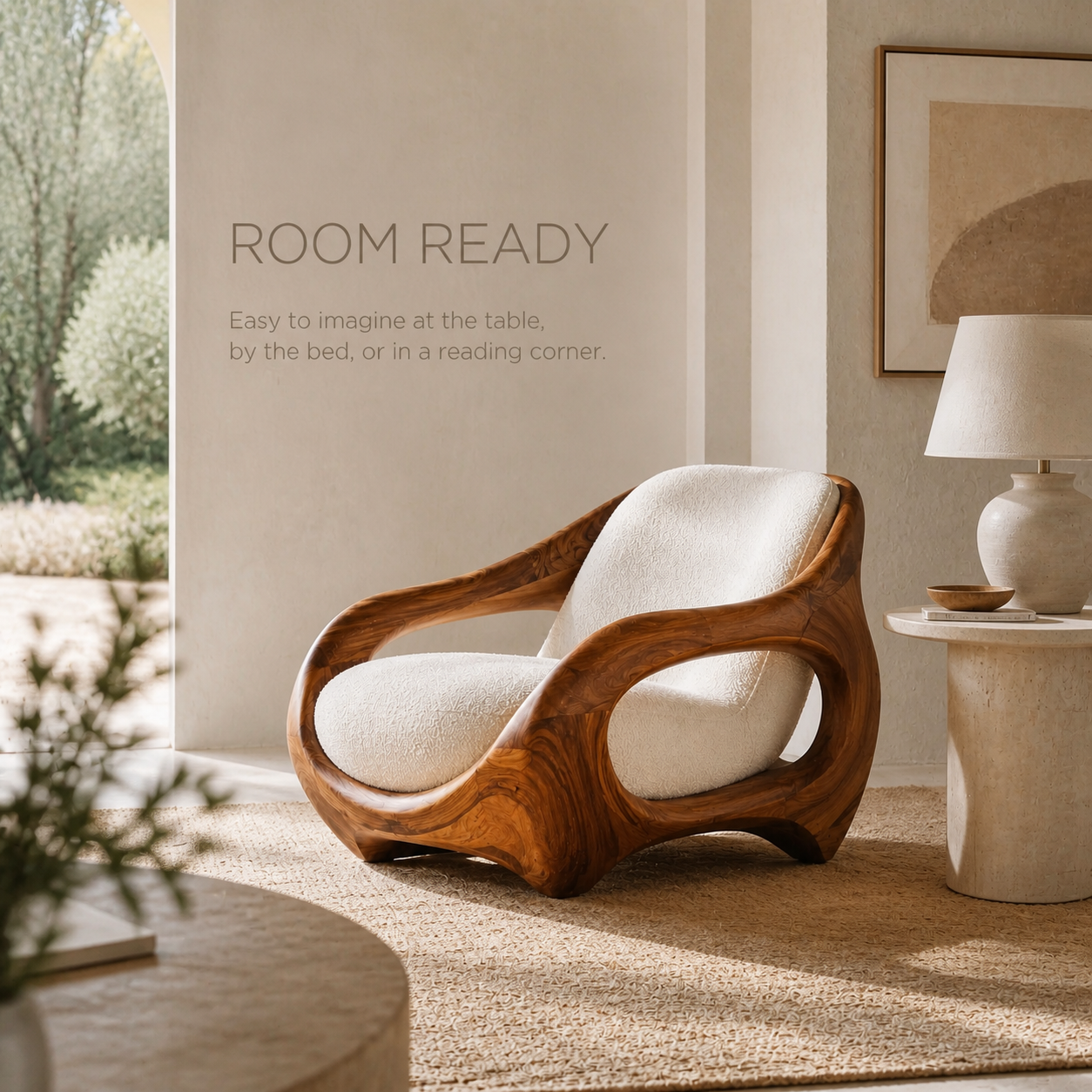 Alden Sculptural Natural Wood Lounge Chair - Design 056 - product image 04