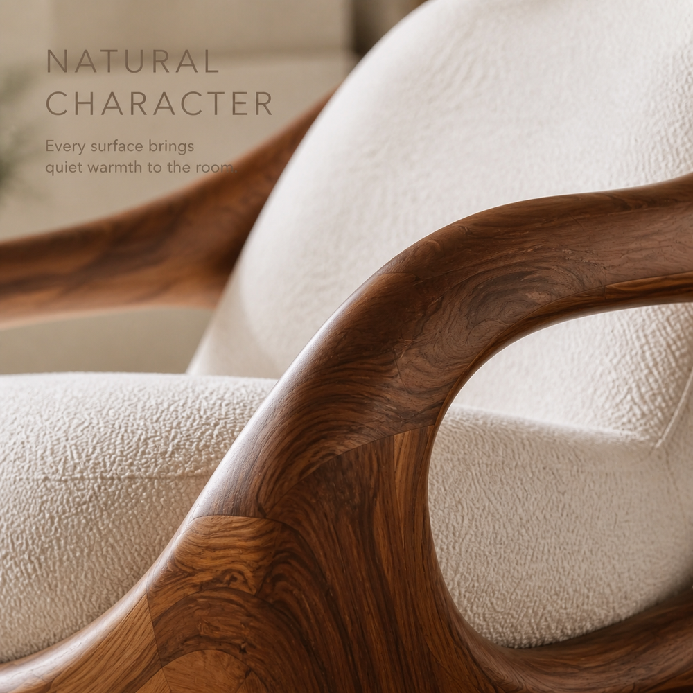 Alden Sculptural Natural Wood Lounge Chair - Design 056 - product image 05