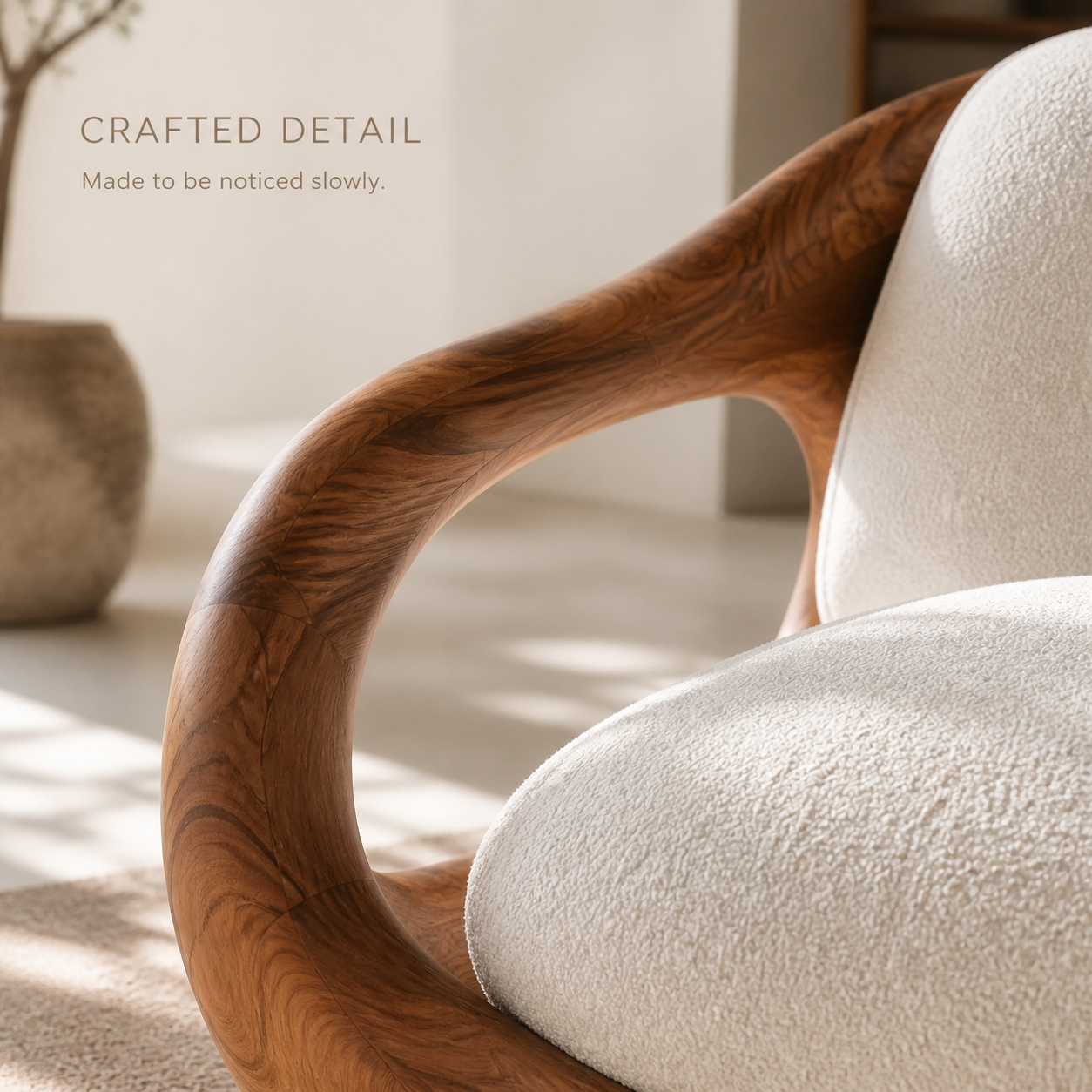 Alden Sculptural Natural Wood Lounge Chair - Design 056 - product image 06