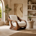 Mira Organic Natural Wood Lounge Chair - Design 057 - main view