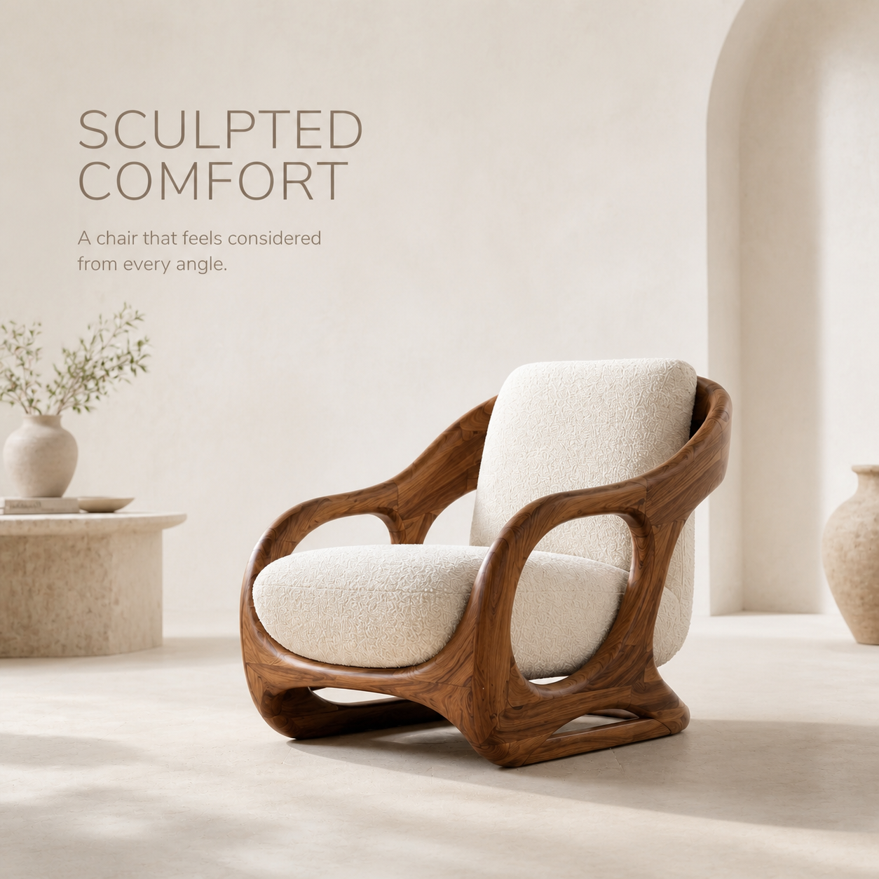 Mira Organic Natural Wood Lounge Chair - Design 057 - product image 03