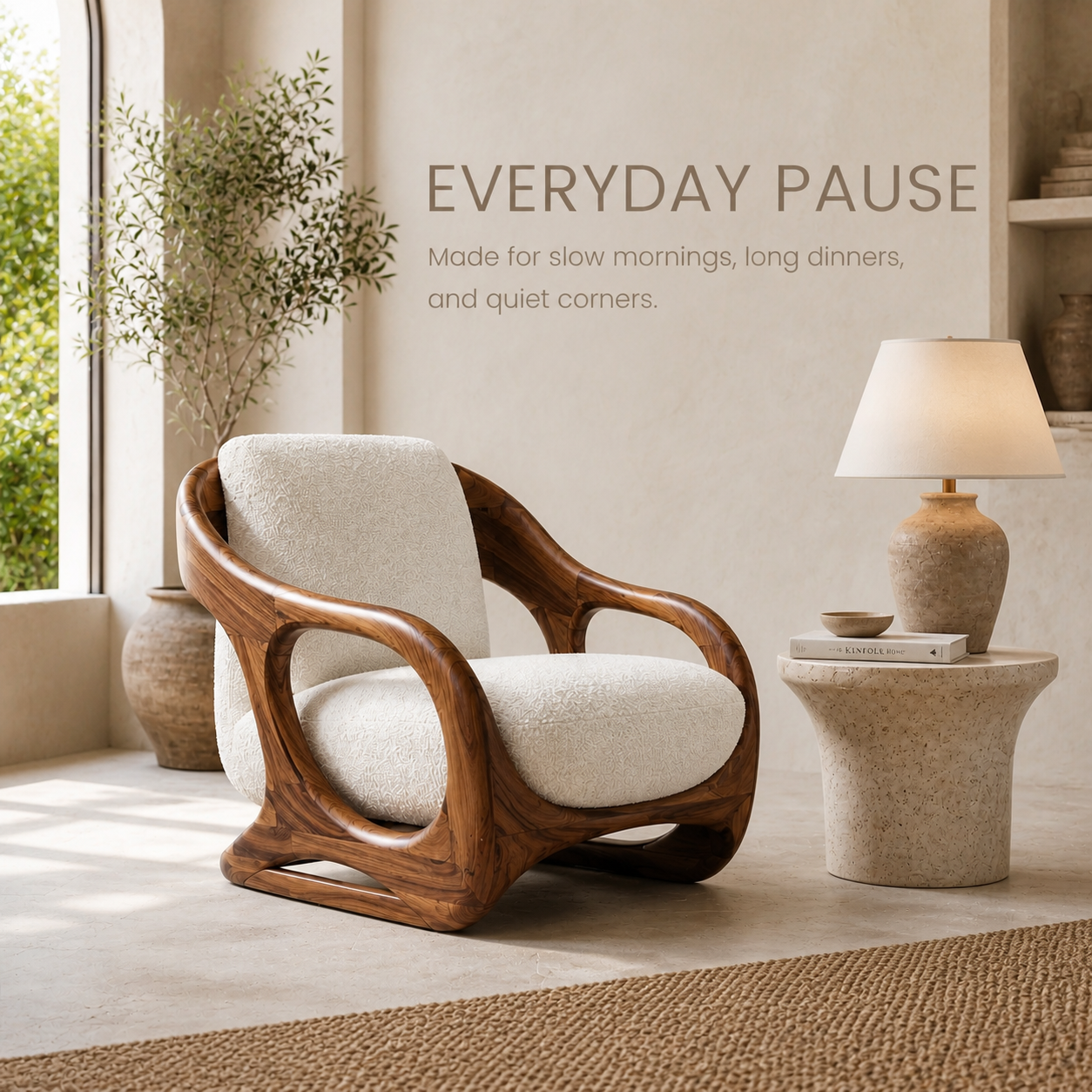 Mira Organic Natural Wood Lounge Chair - Design 057 - product image 07