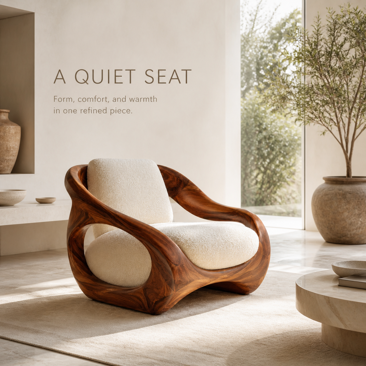 Rowan Hollow Form Natural Wood Chair - Design 058 - product image 02
