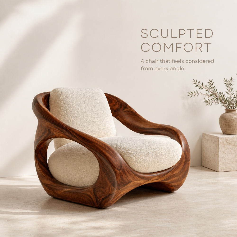 Rowan Hollow Form Natural Wood Chair - Design 058 - product image 03
