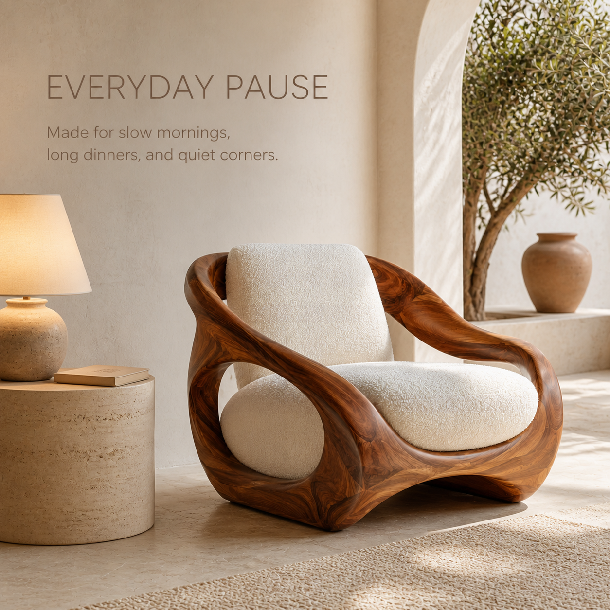 Rowan Hollow Form Natural Wood Chair - Design 058 - product image 07