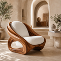 Liora Warm Natural Wood Accent Chair - Design 059 - main view