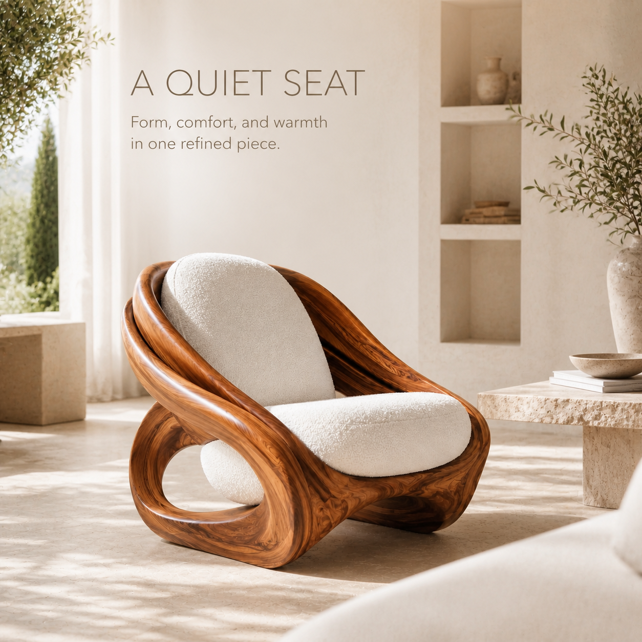 Liora Warm Natural Wood Accent Chair - Design 059 - product image 02