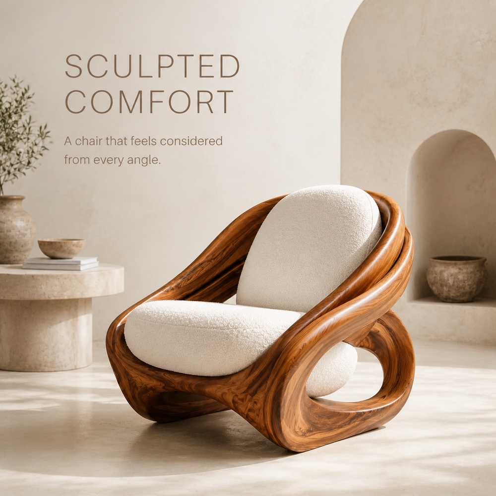 Liora Warm Natural Wood Accent Chair - Design 059 - product image 03
