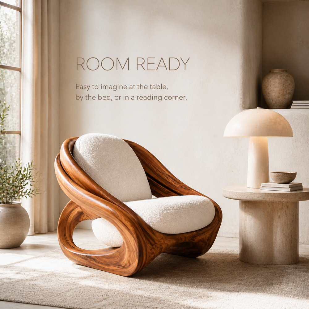 Liora Warm Natural Wood Accent Chair - Design 059 - product image 04
