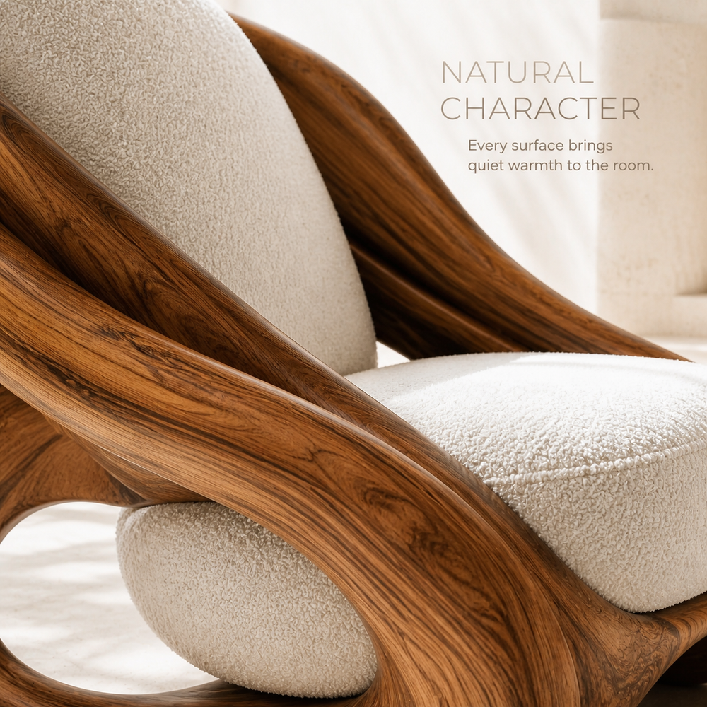 Liora Warm Natural Wood Accent Chair - Design 059 - product image 05