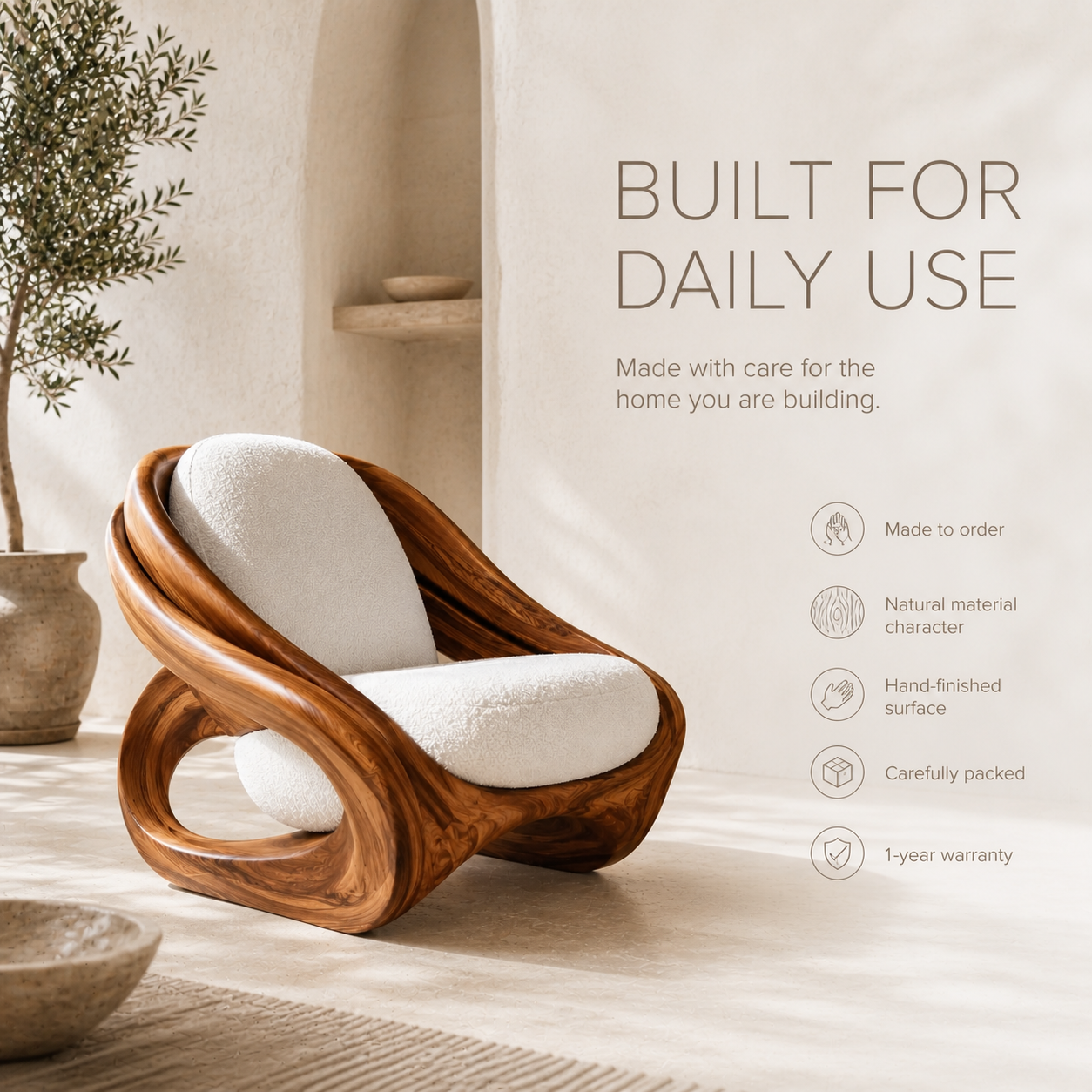 Liora Warm Natural Wood Accent Chair - Design 059 - product image 09