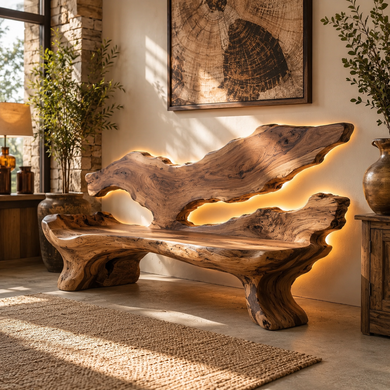 Soren Rounded Natural Wood Lounge Chair - Design 060 - main view