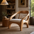 Elara Gallery Natural Wood Accent Chair - Design 061 - main view