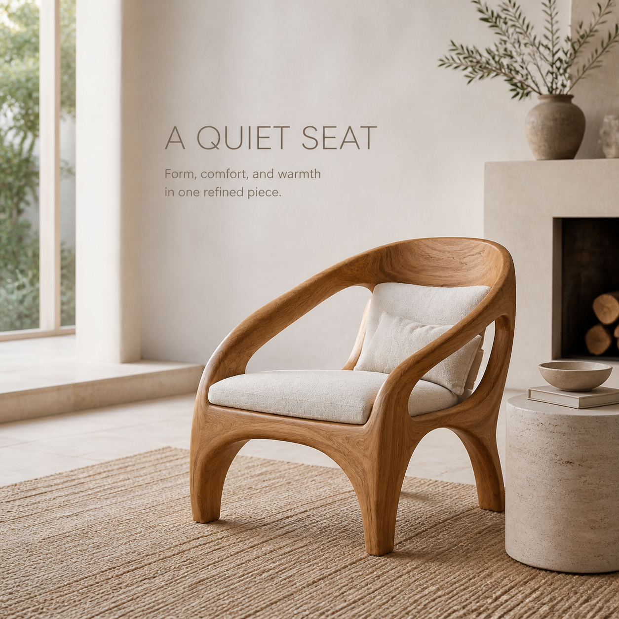 Elara Gallery Natural Wood Accent Chair - Design 061 - product image 02