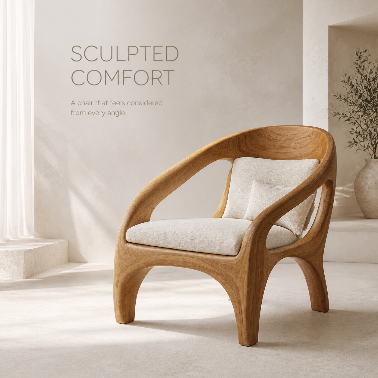 Elara Gallery Natural Wood Accent Chair - Design 061 - product image 03