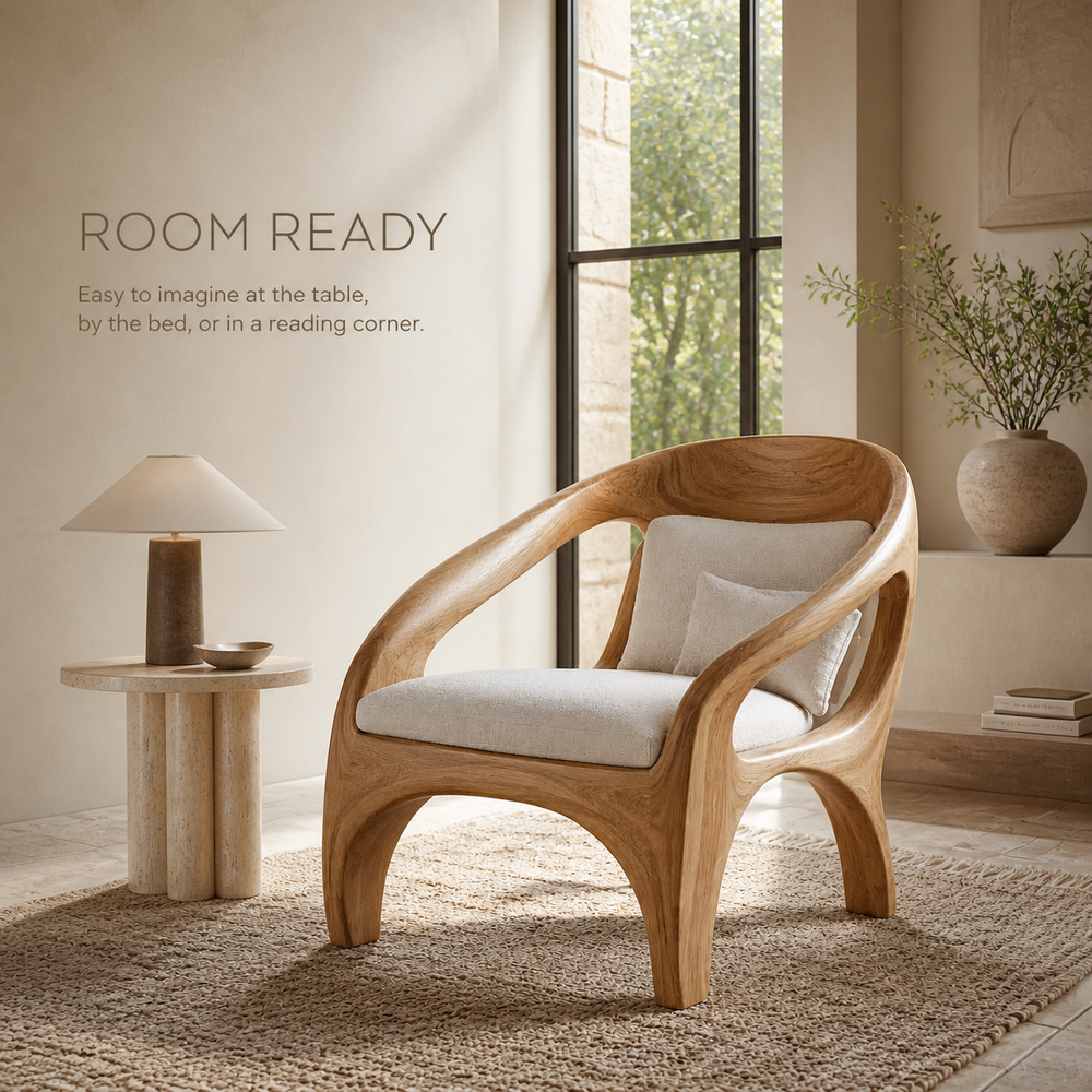 Elara Gallery Natural Wood Accent Chair - Design 061 - product image 04