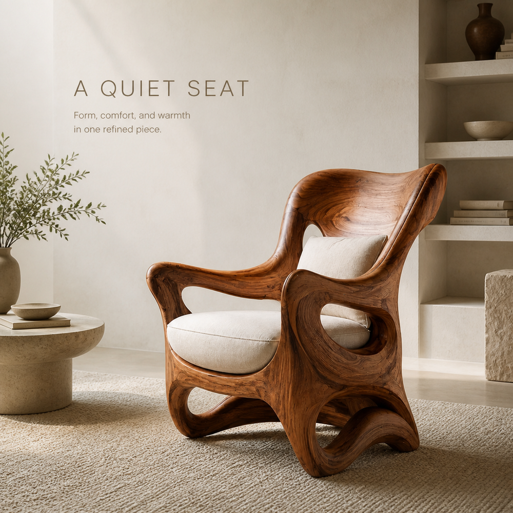 Veyra Soft Curve Natural Wood Chair - Design 062 - product image 02