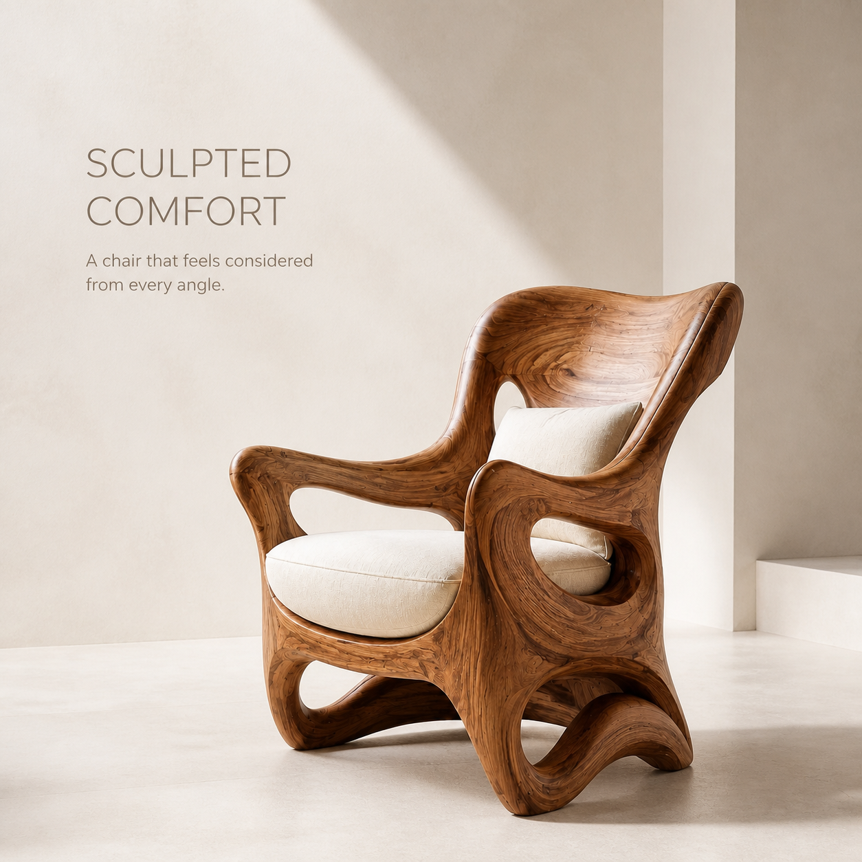 Veyra Soft Curve Natural Wood Chair - Design 062 - product image 03
