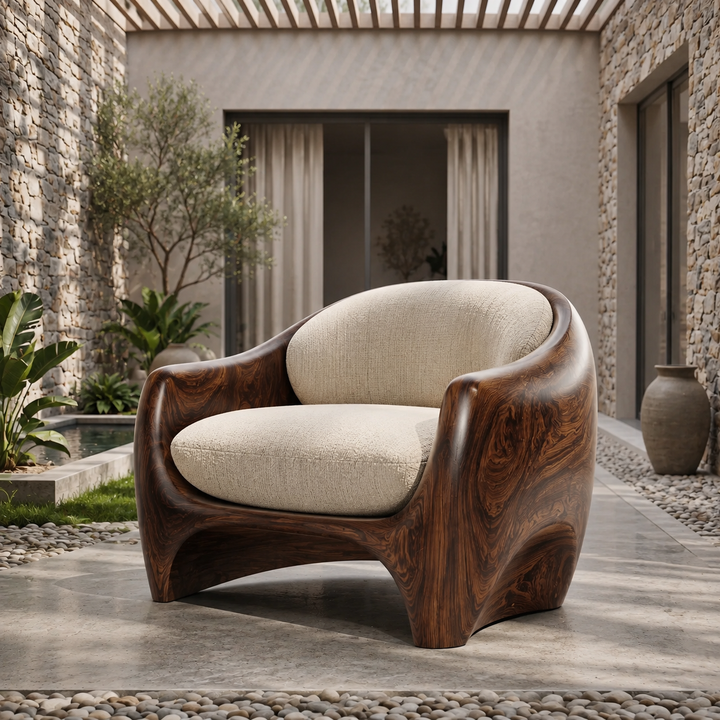 Calder Organic Modern Natural Wood Chair - Design 063 - main view