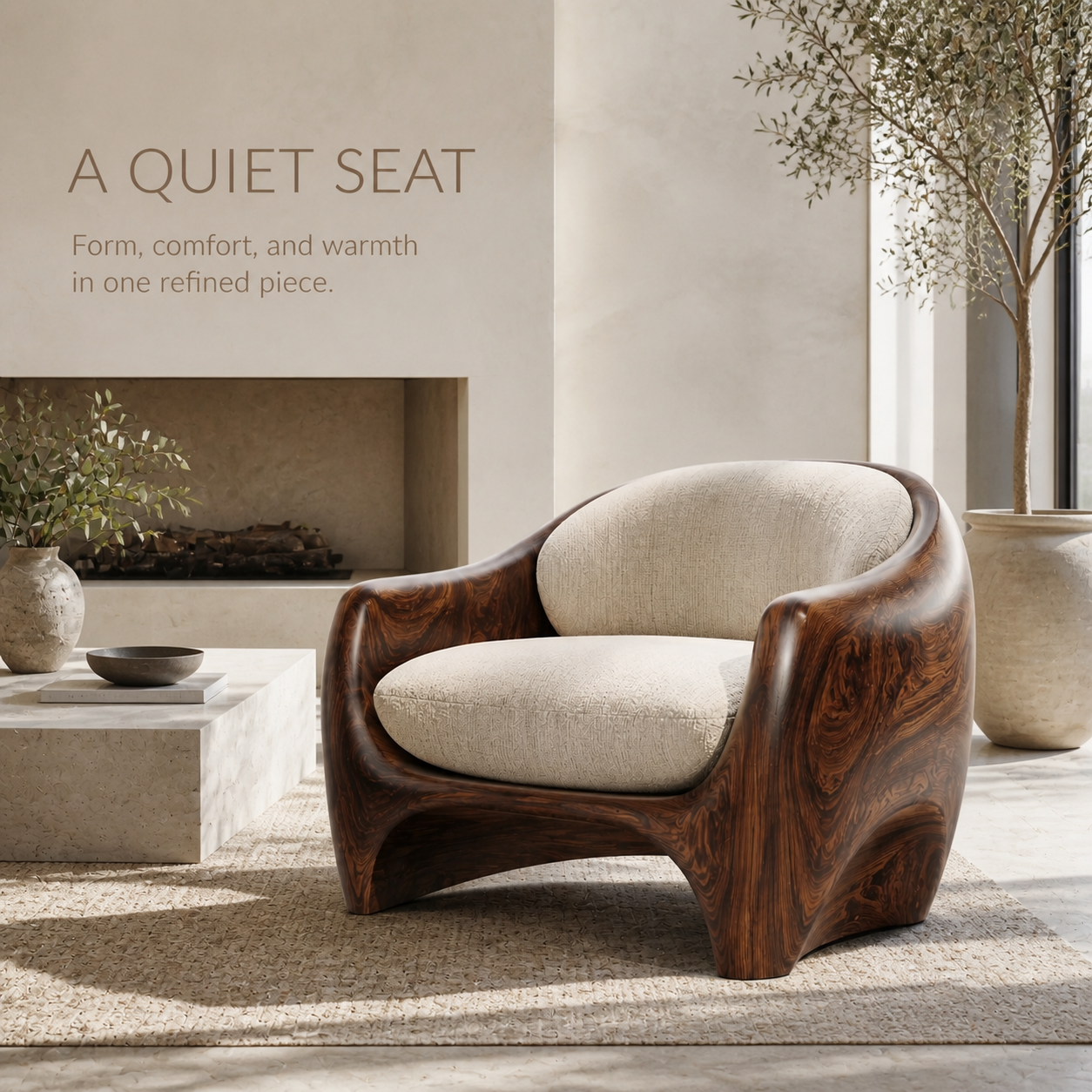 Calder Organic Modern Natural Wood Chair - Design 063 - product image 02