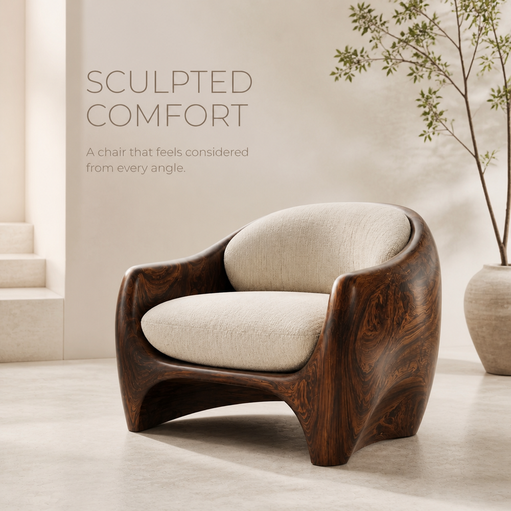 Calder Organic Modern Natural Wood Chair - Design 063 - product image 03
