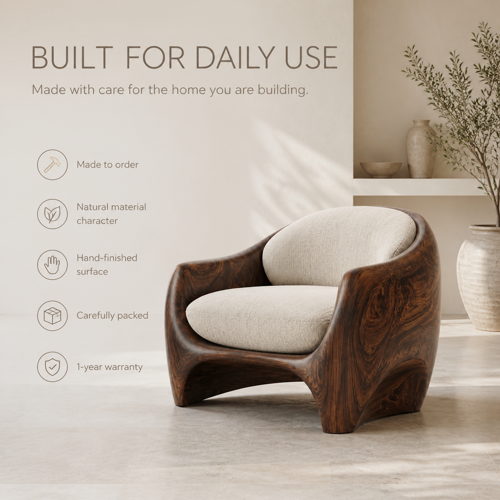 Calder Organic Modern Natural Wood Chair - Design 063 - product image 09