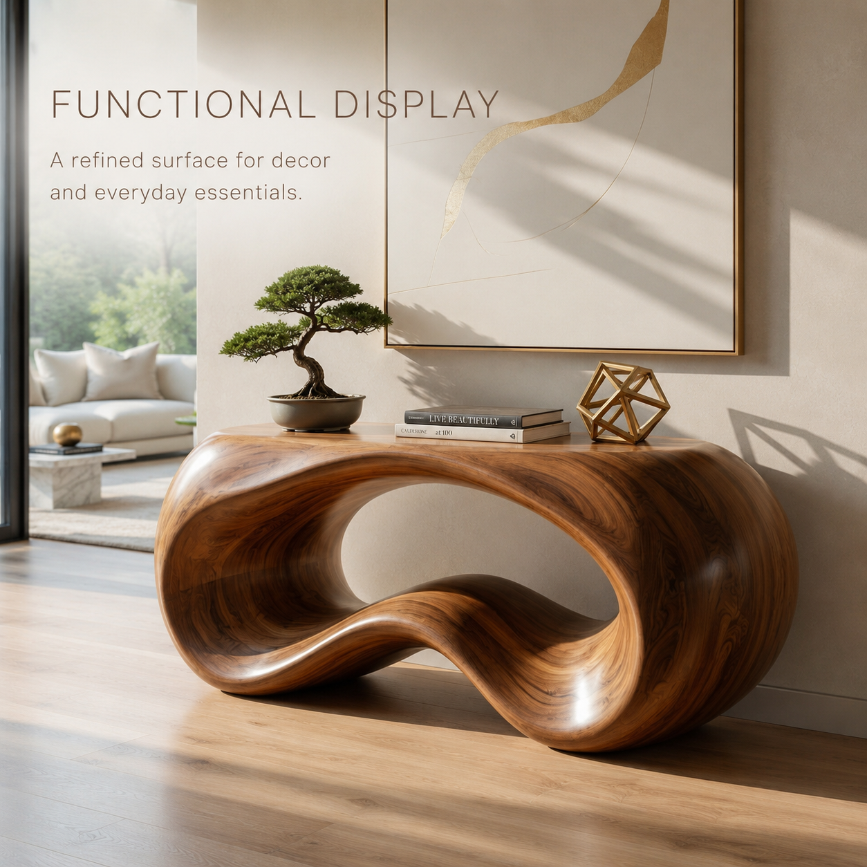 Solenne Rounded Console Table - product detail 6