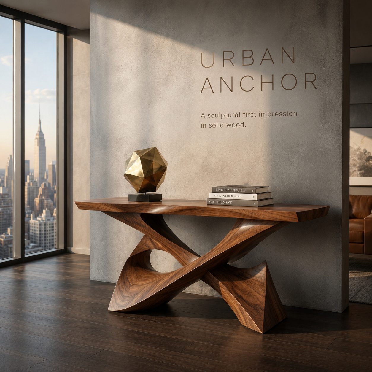 Maren Organic Wood Console Table - product detail 1