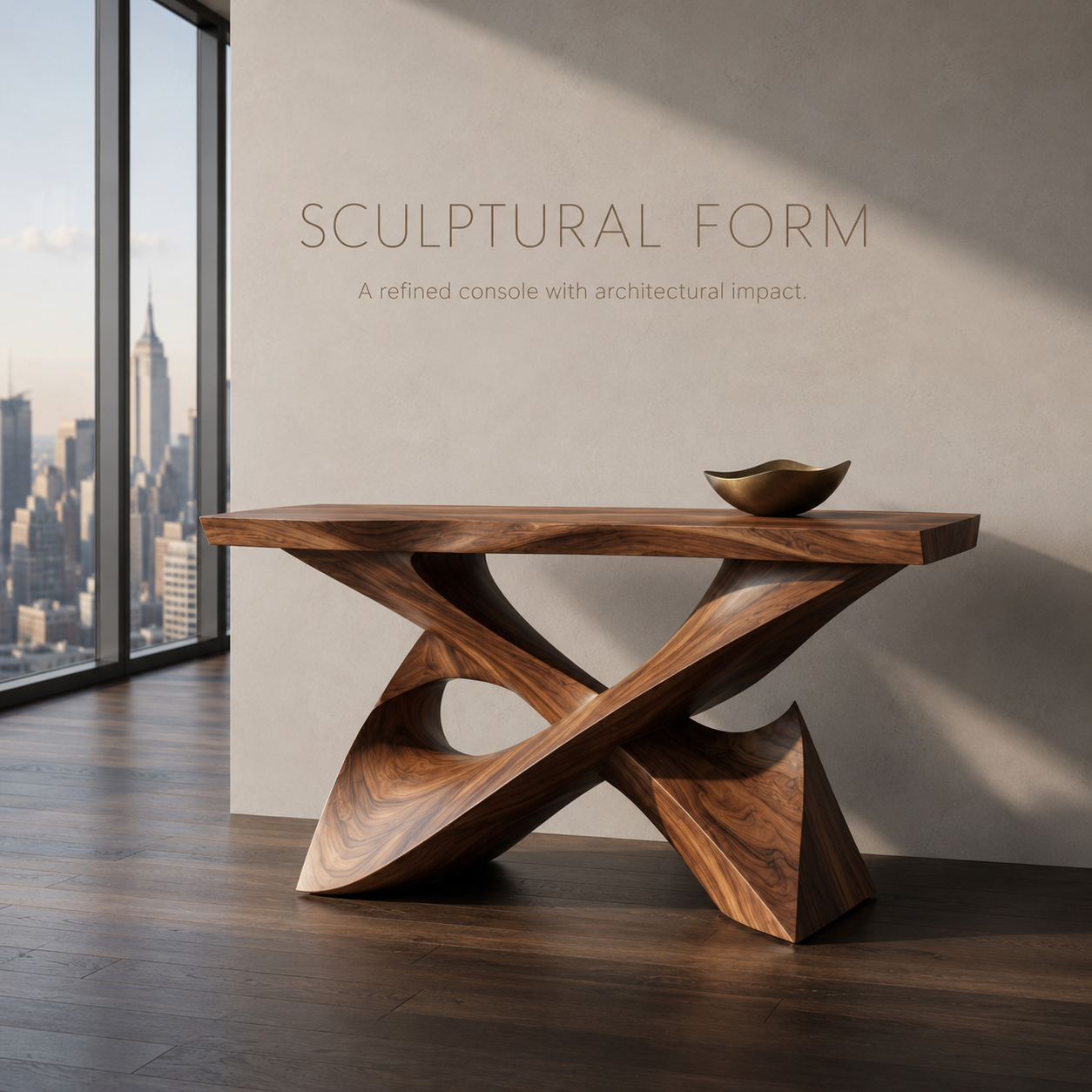 Maren Organic Wood Console Table - product detail 2