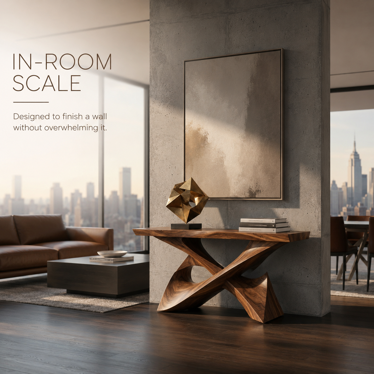 Maren Organic Wood Console Table - product detail 3