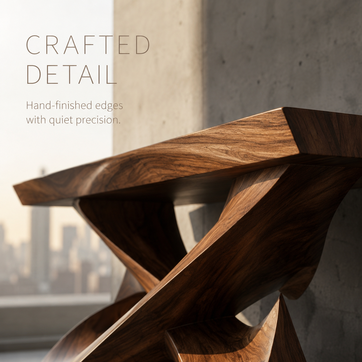 Maren Organic Wood Console Table - product detail 5