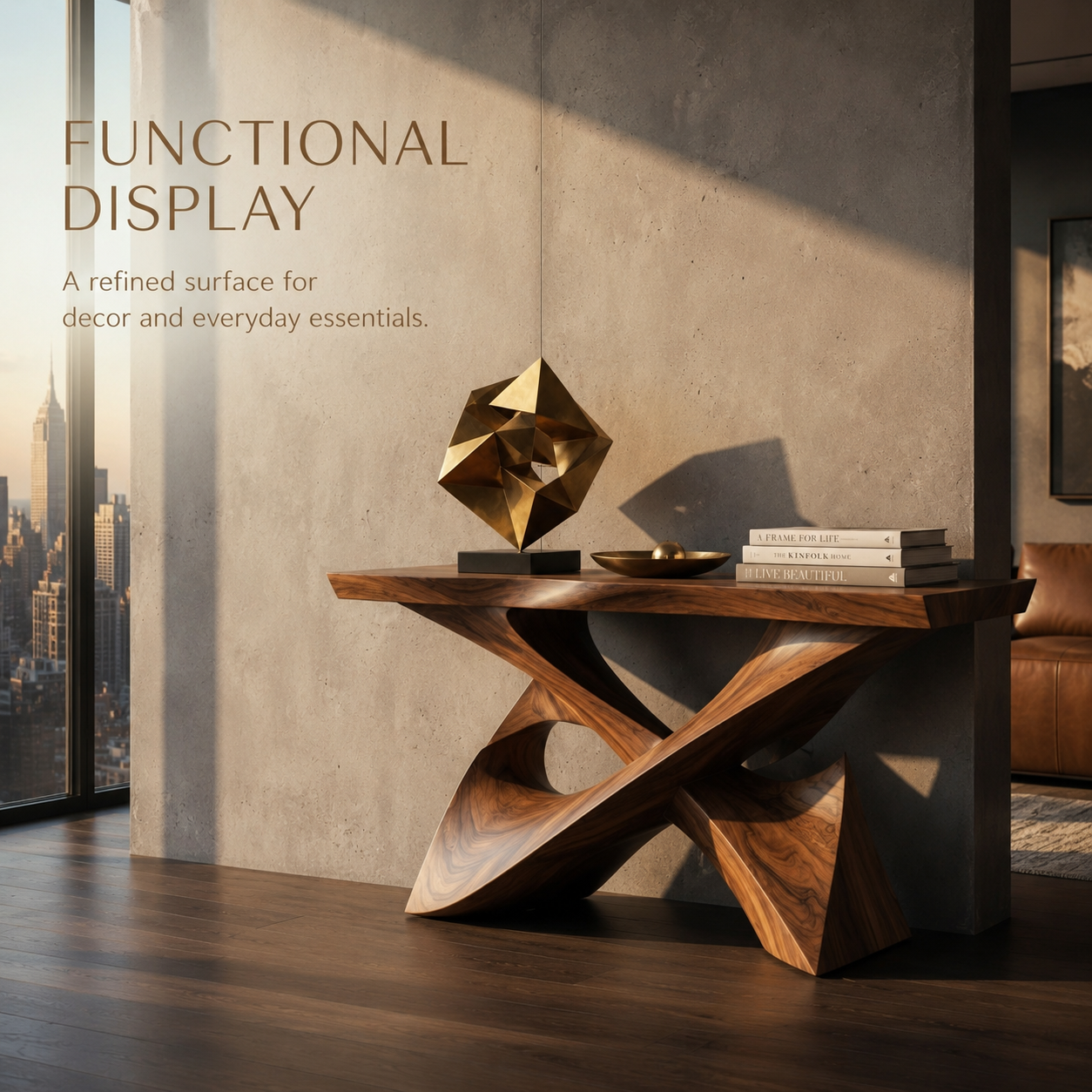 Maren Organic Wood Console Table - product detail 6
