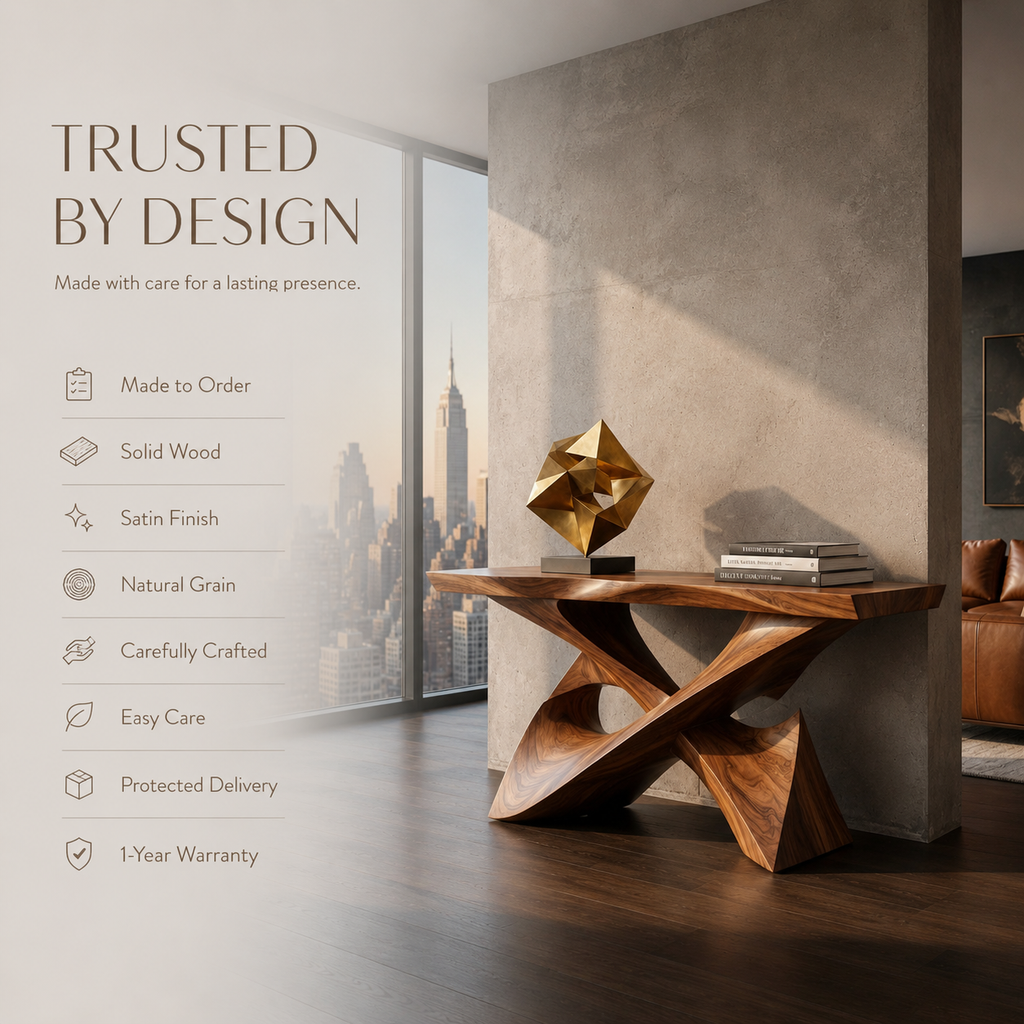Maren Organic Wood Console Table - product detail 8