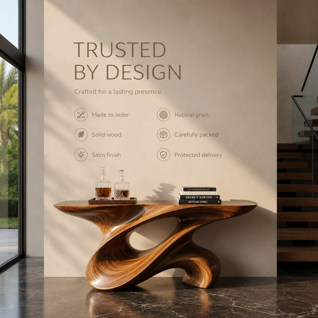 Vesper Soft Curve Console Table - product detail 9