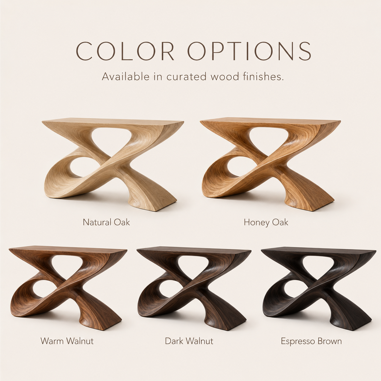 Elara Hollow Form Console Table - Color Options