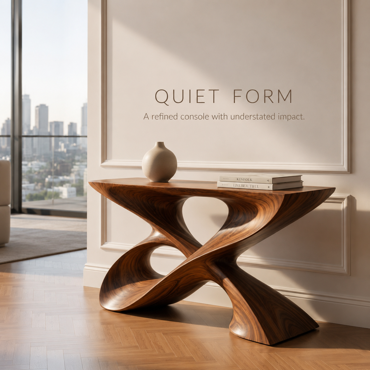 Elara Hollow Form Console Table - product detail 2