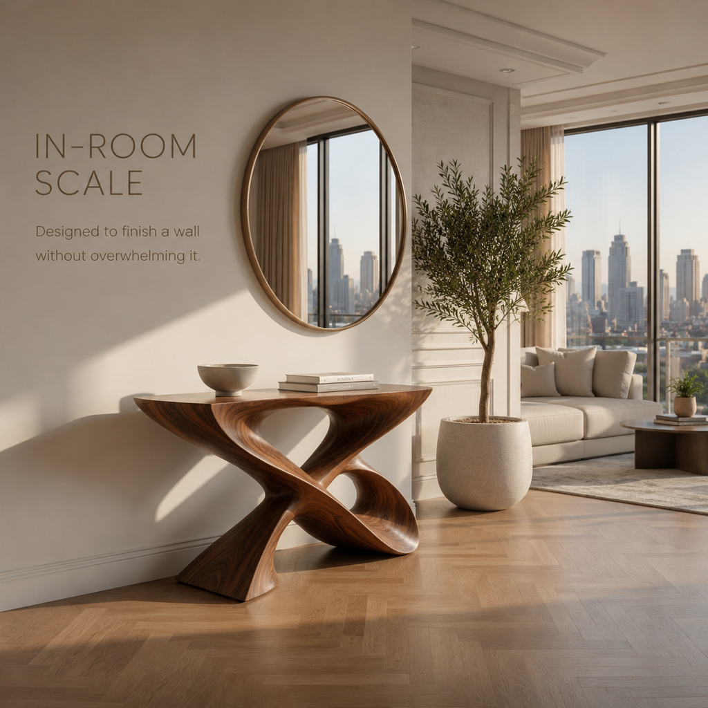 Elara Hollow Form Console Table - product detail 3