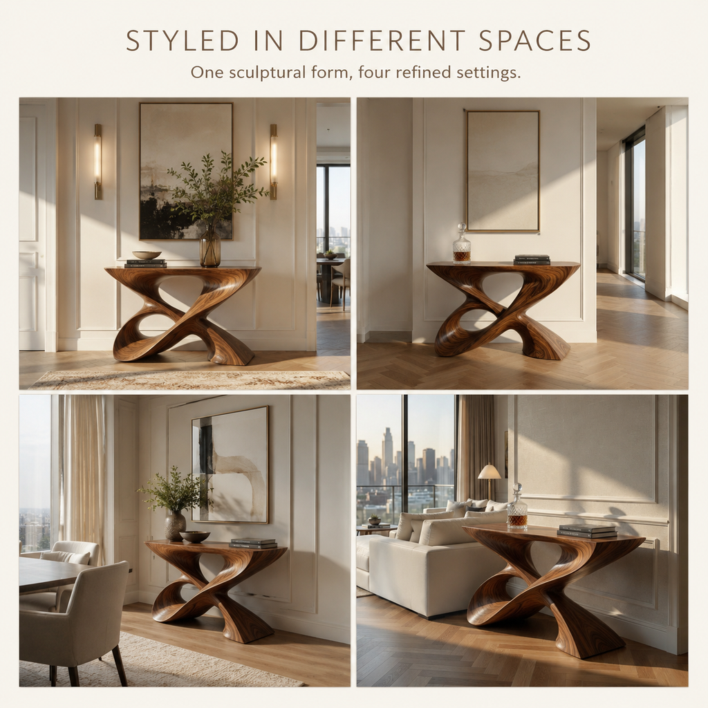 Elara Hollow Form Console Table - product detail 9