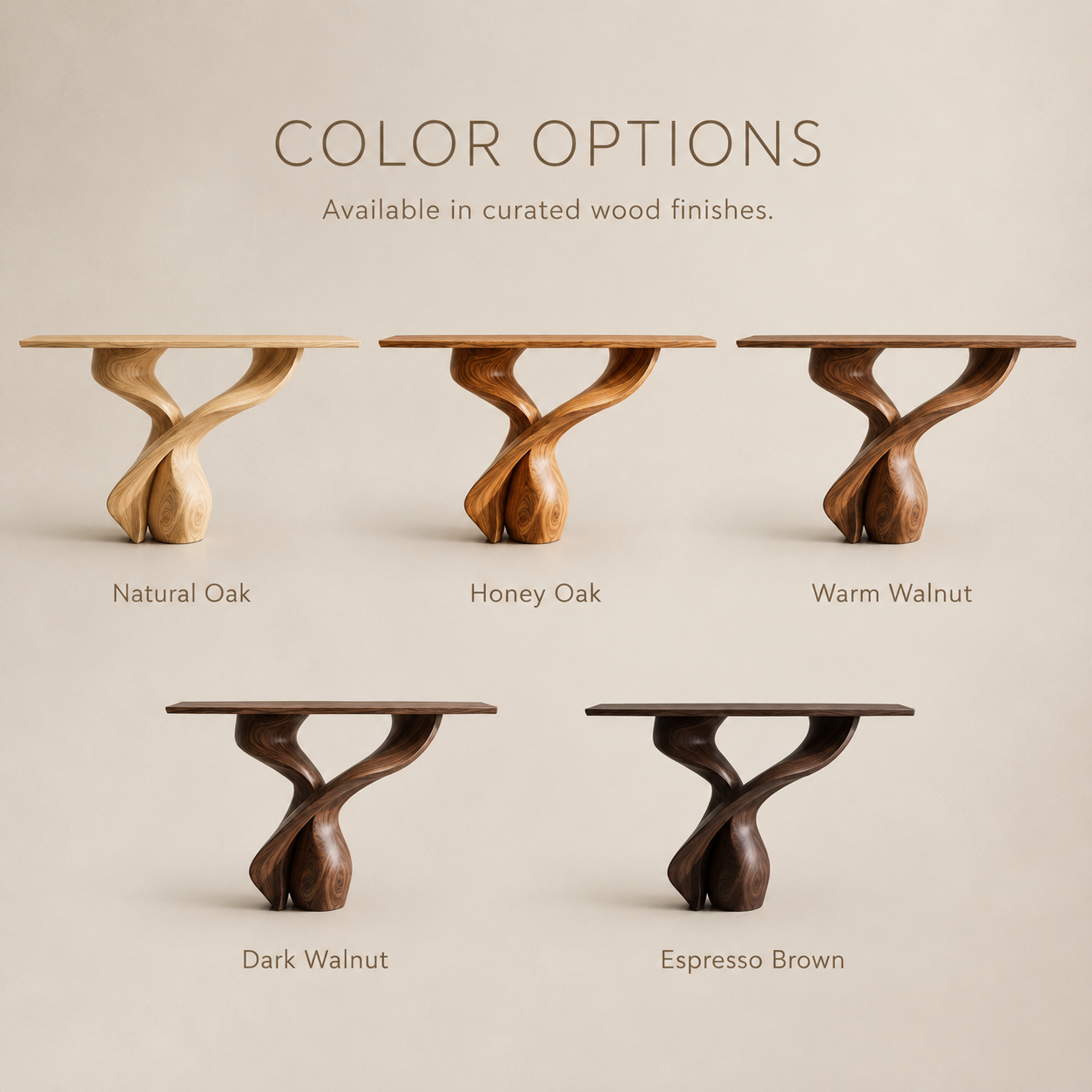 Isla Wave Base Console Table - Color Options