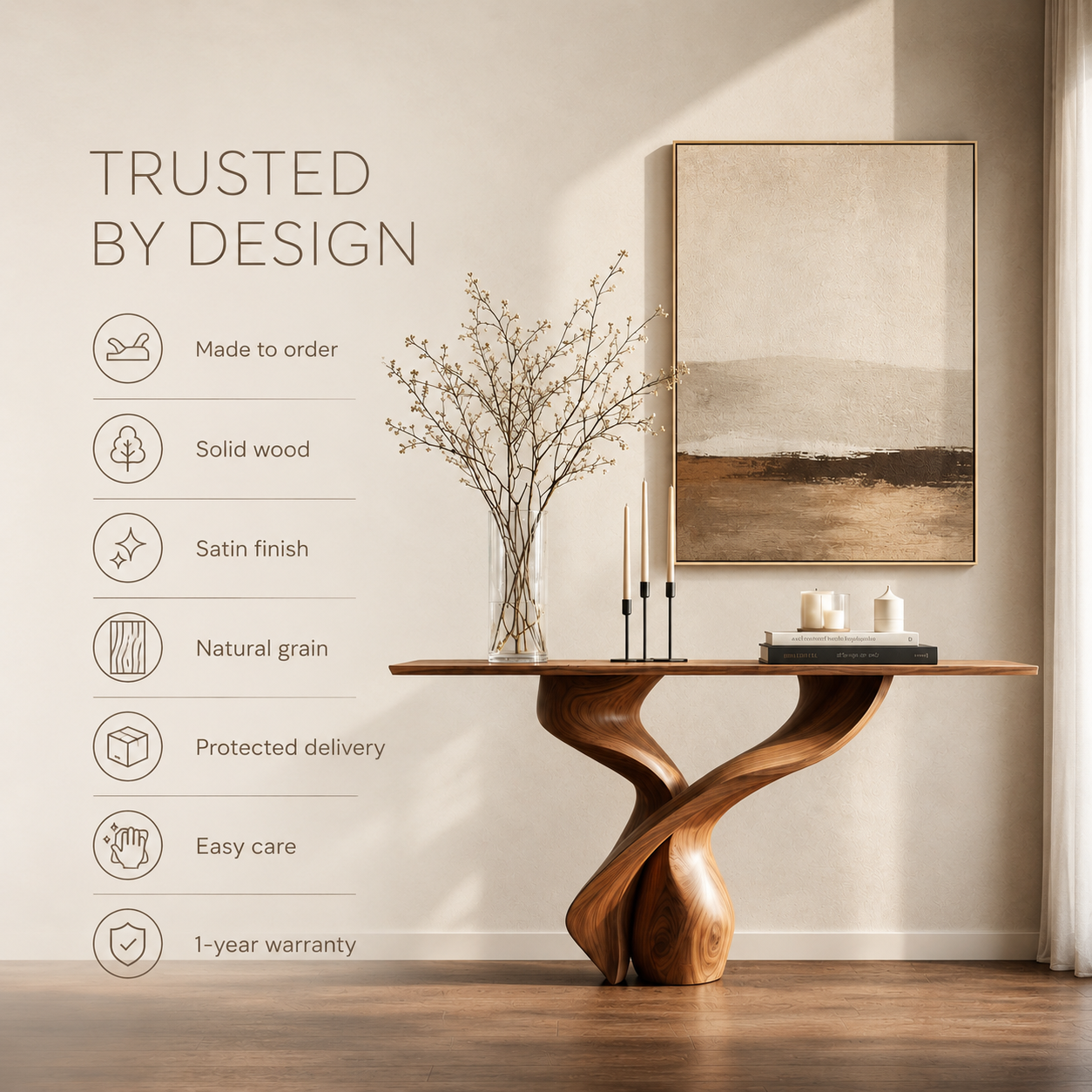 Isla Wave Base Console Table - product detail 8