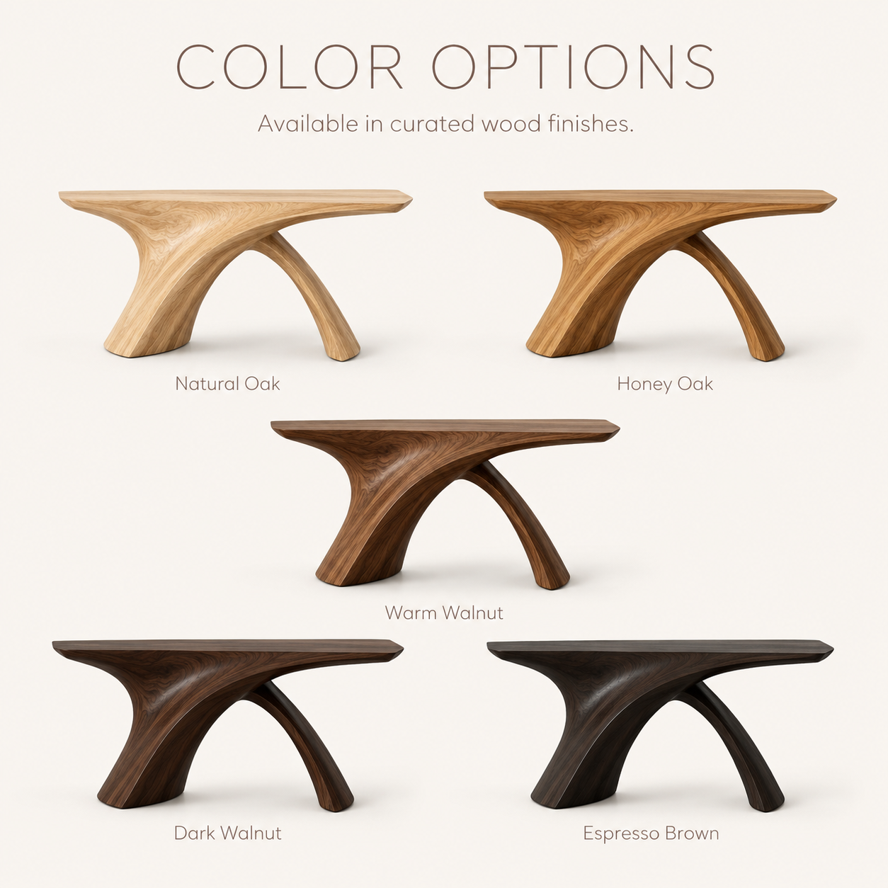 Mira Satin Wood Console Table - Color Options