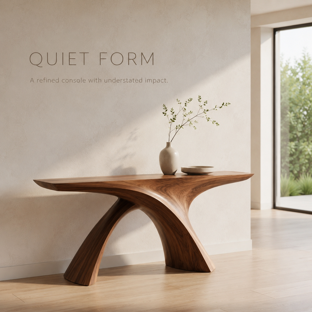 Mira Satin Wood Console Table - product detail 2