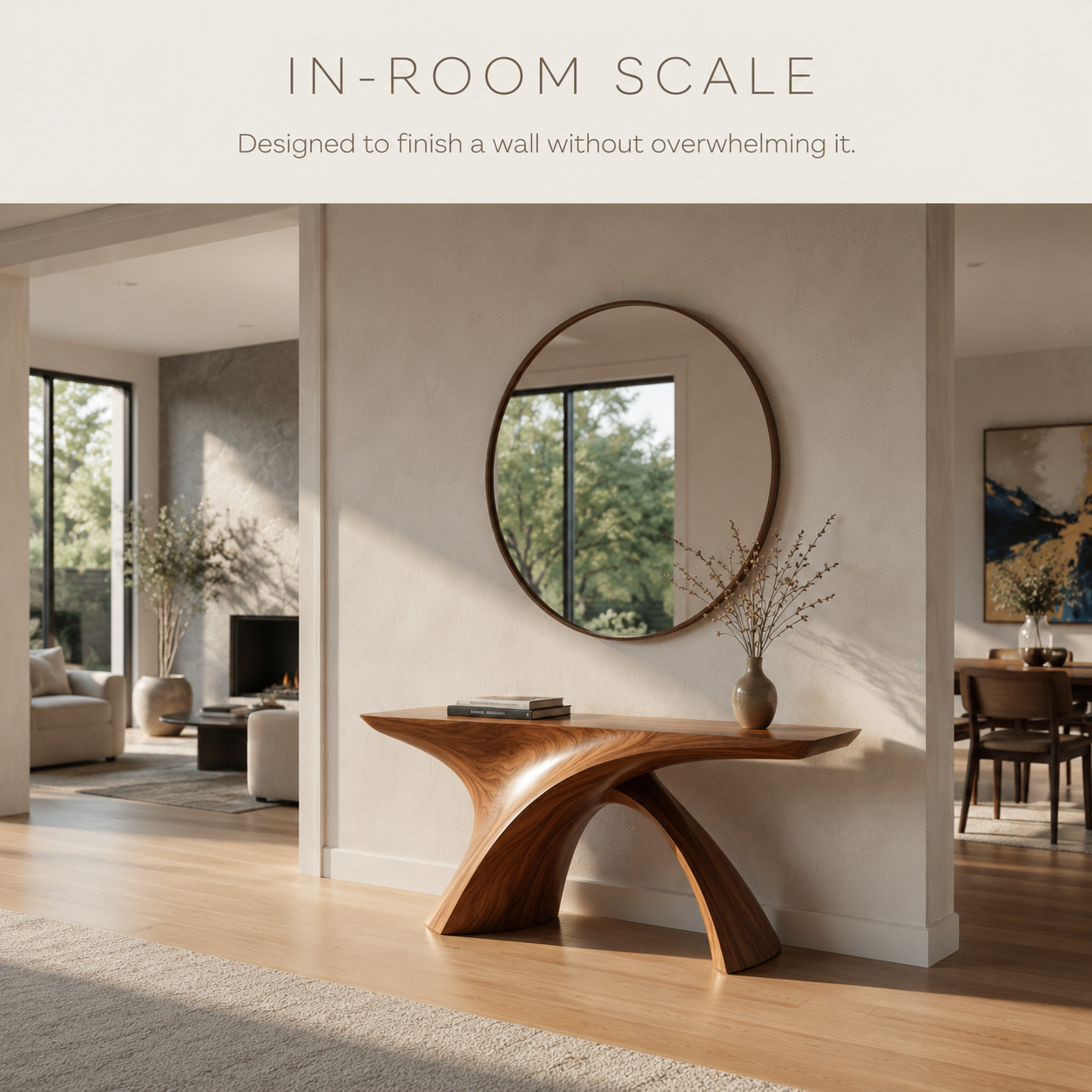 Mira Satin Wood Console Table - product detail 3