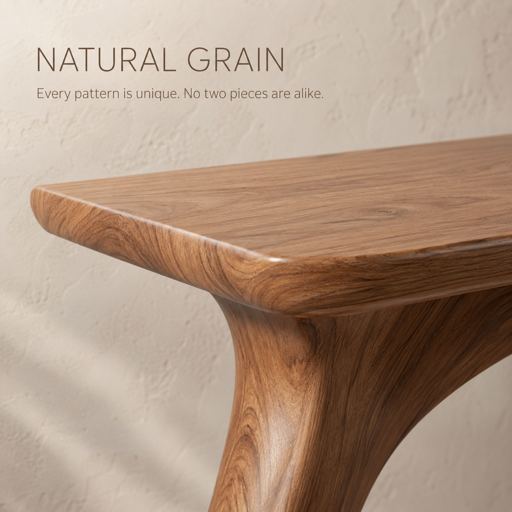 Mira Satin Wood Console Table - product detail 4