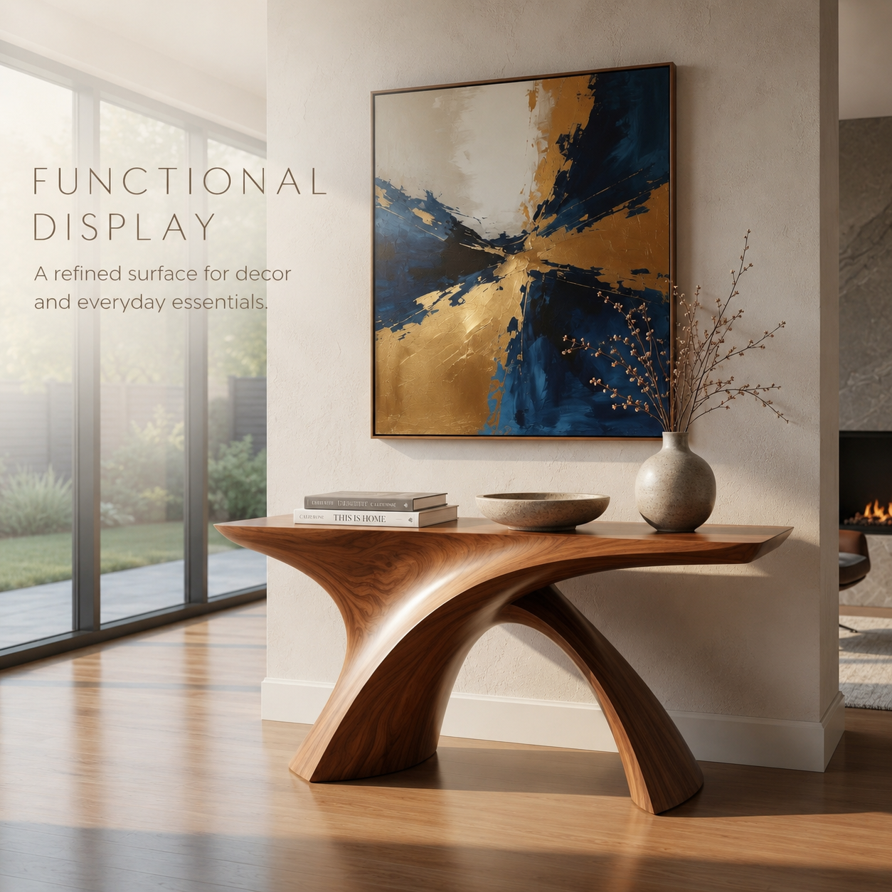 Mira Satin Wood Console Table - product detail 6