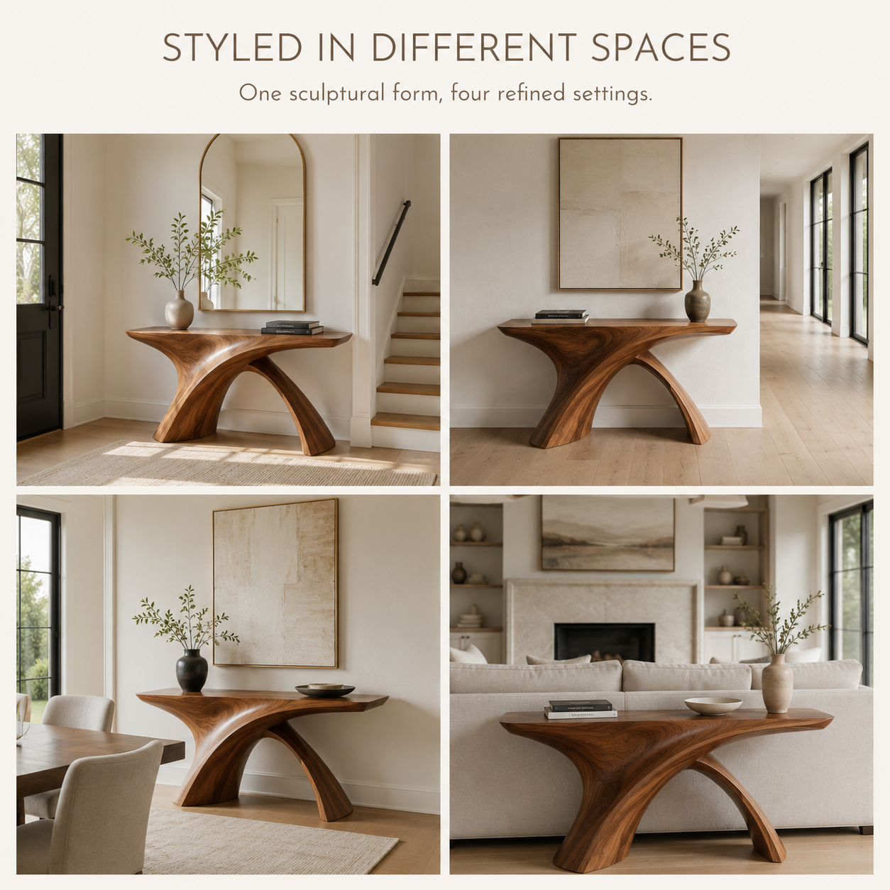 Mira Satin Wood Console Table - product detail 9